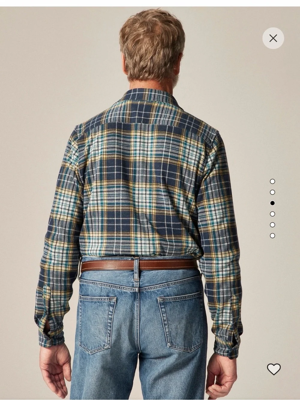 J. Crew Navy and Yellow Plaid Button-Down Shirt